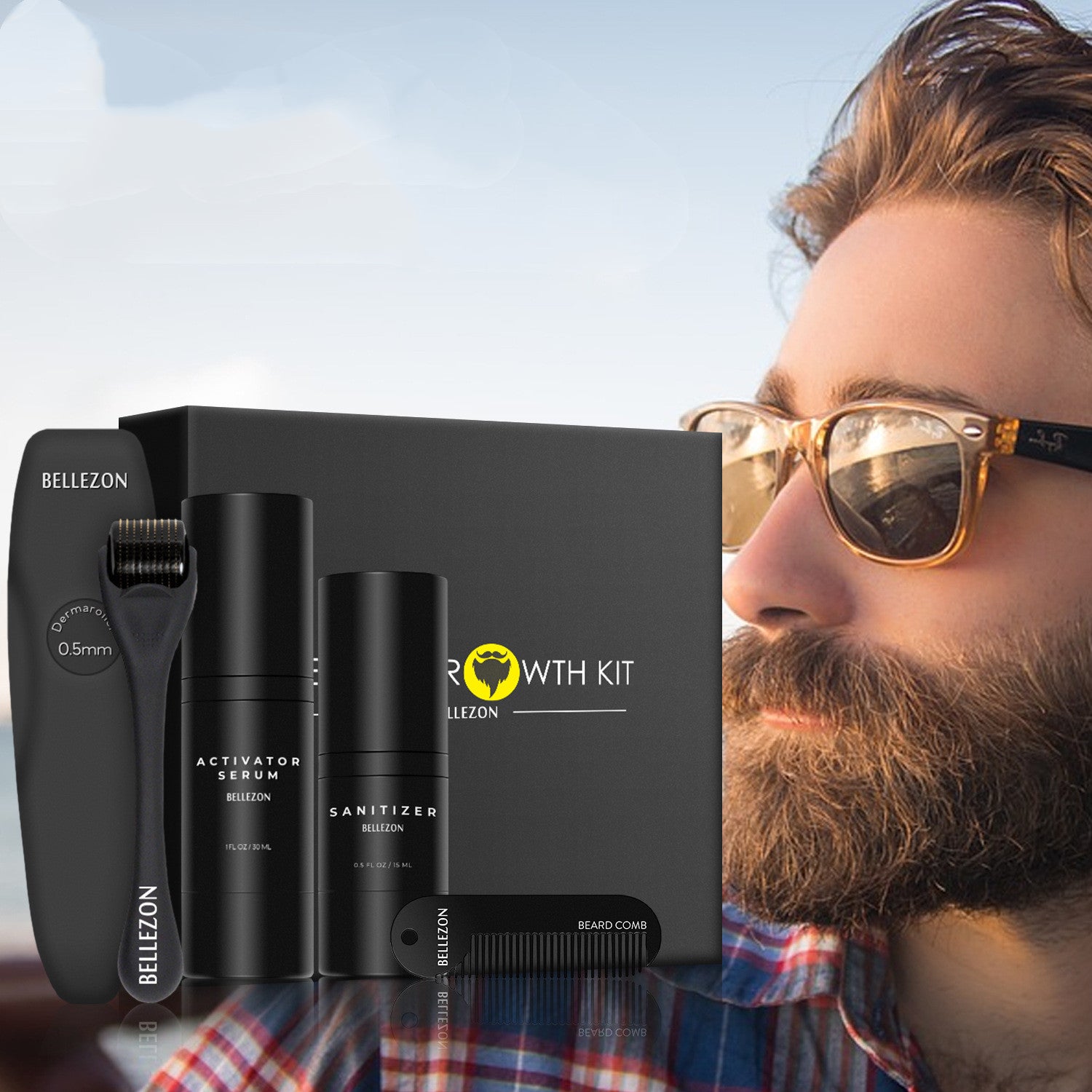 Kit de soin  liquide pour la croissance de la barbe