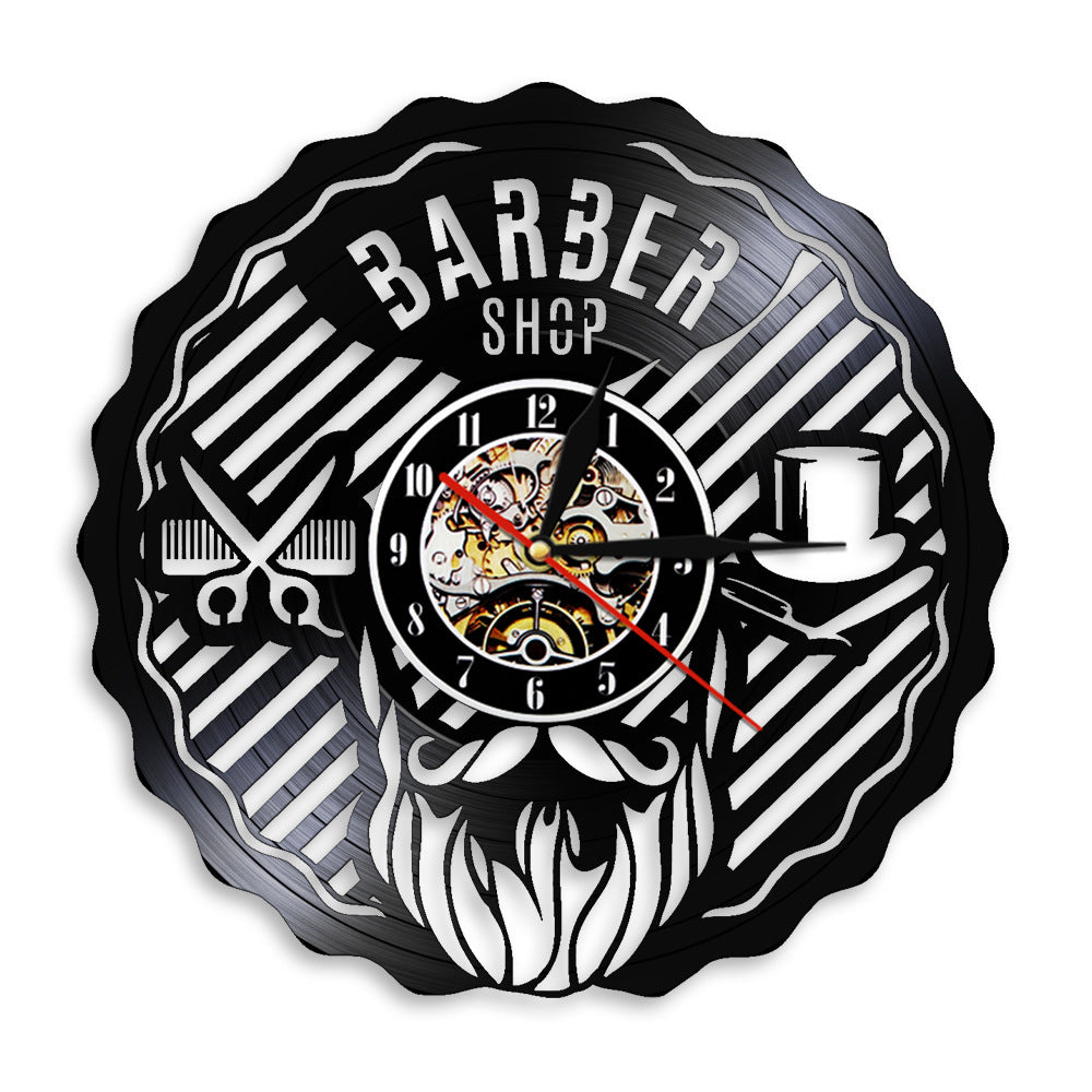 Horloge murale pour salon de coiffure en vynil