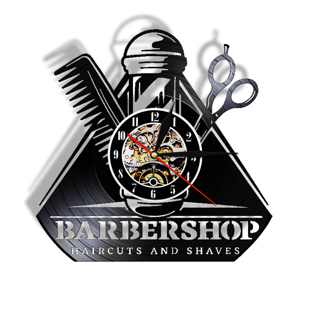 Horloge murale pour salon de coiffure en vynil