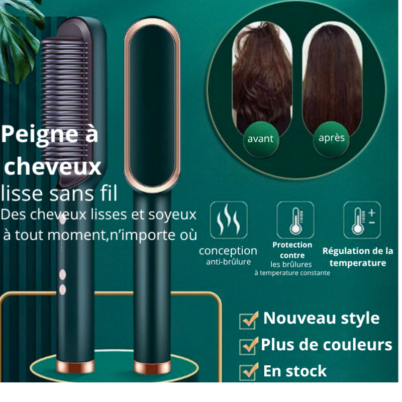 Nouvelle brosse lisseur electrique 2 en 1