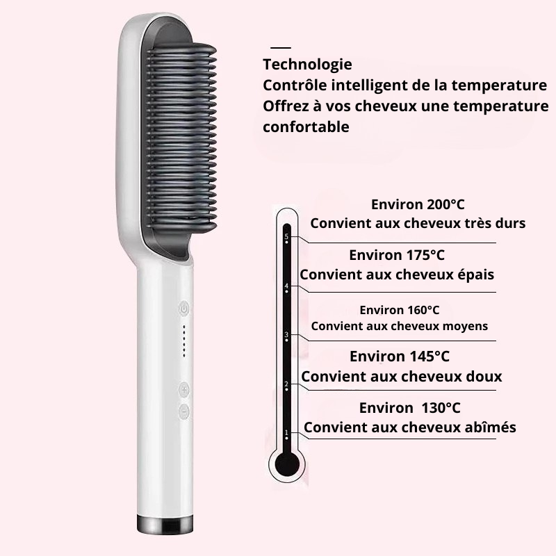 Nouvelle brosse lisseur electrique 2 en 1